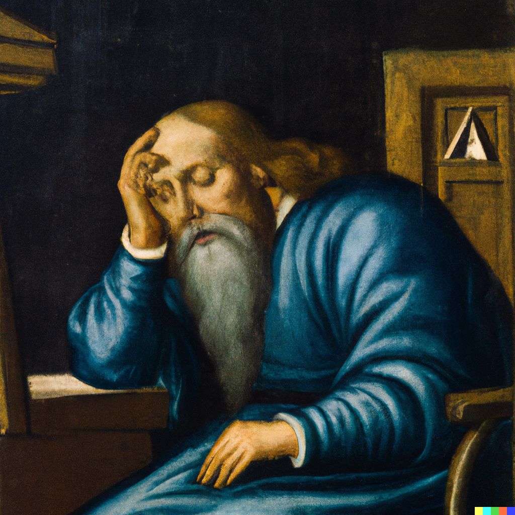 a representation of anxiety, painting from the 15th century